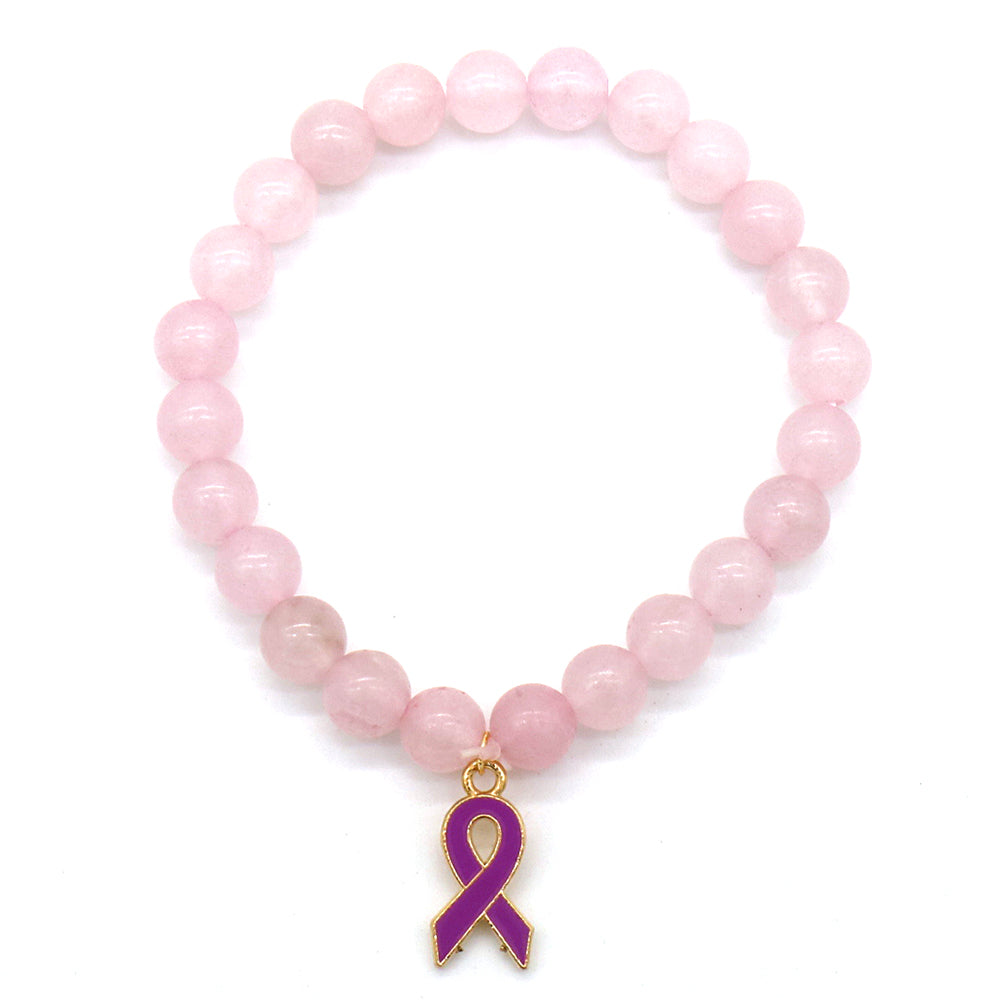 Breast Cancer Awareness Pink Quartz Bracelet
