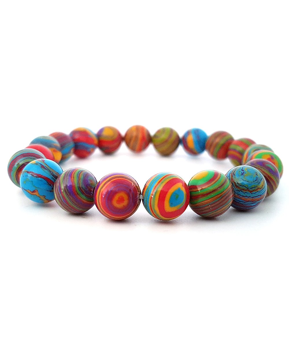 Rainbow Malachite Gemstone Adjustable bead Bracelet