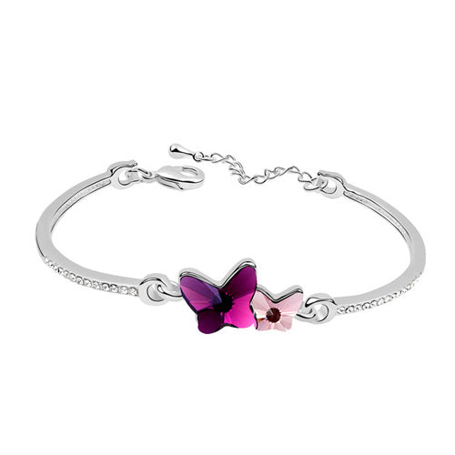 Swarovski Crystal Butterfly Bangle Bracelet