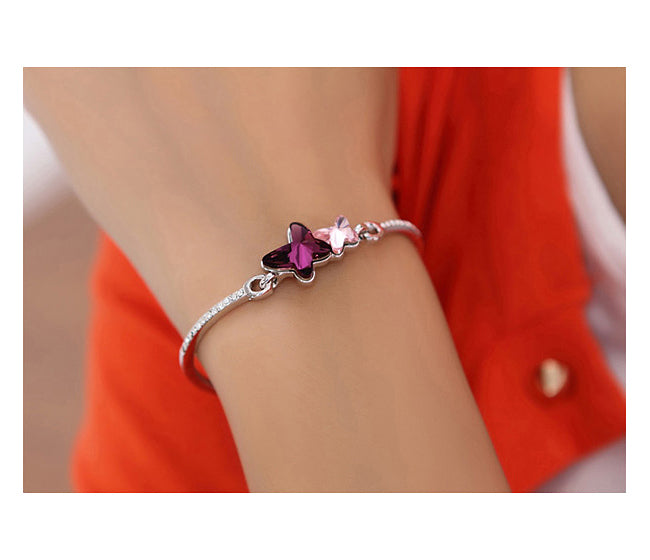 Swarovski Crystal Butterfly Bangle Bracelet