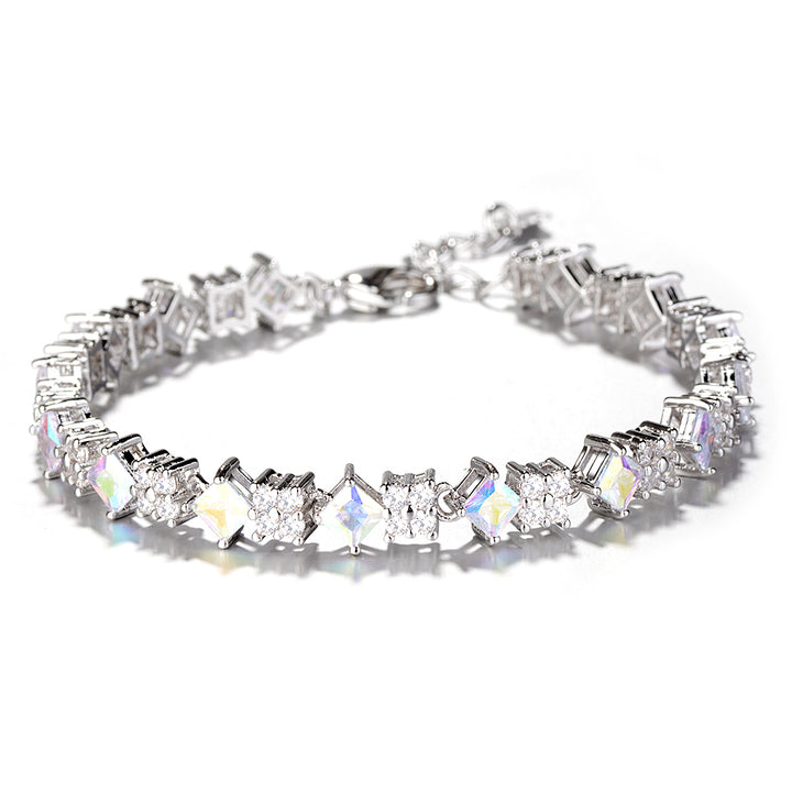 Aurora Borealis and Genuine Crystal Tennis Bracelet