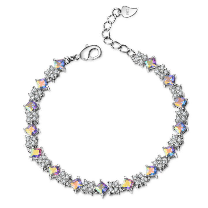 Aurora Borealis and Genuine Crystal Tennis Bracelet