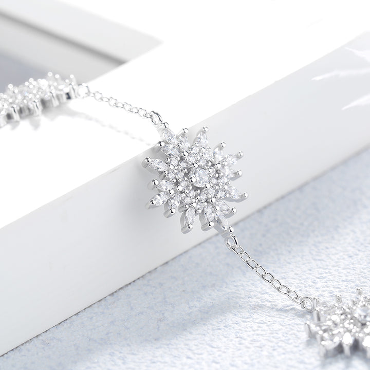 Sterling Silver Starburst Bracelet with Swarovski Crystals