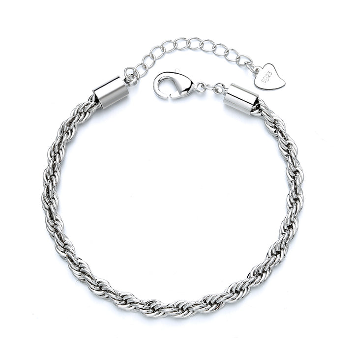 925 Sterling Silver Rope Chain Bracelet