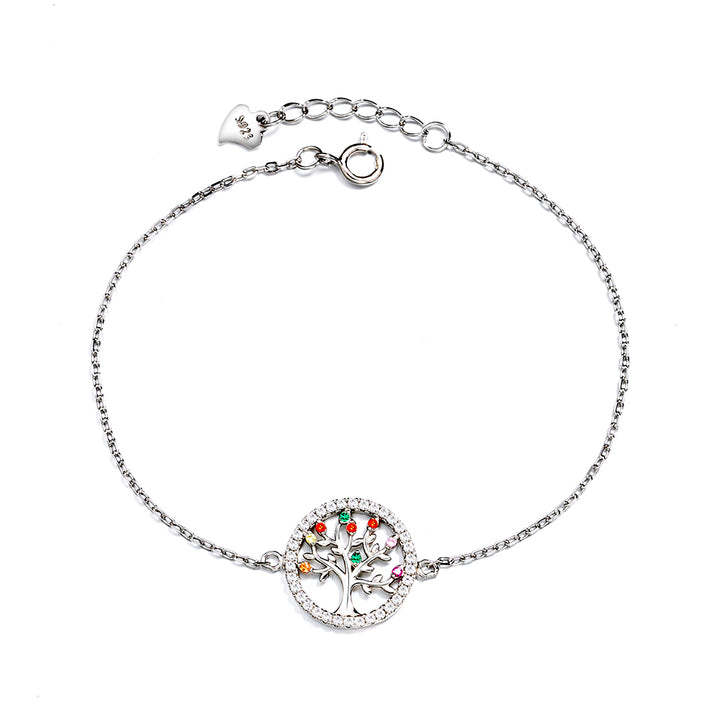 Sterling Silver Tree of Life bracelet with crystals from Swarovski