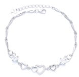 Silver-Tone Heart Braclet with Preciosa crystals
