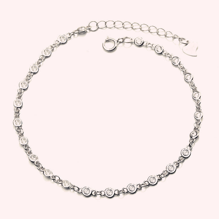 Sterling Silver Station Bracelet with crystals from Swarovski