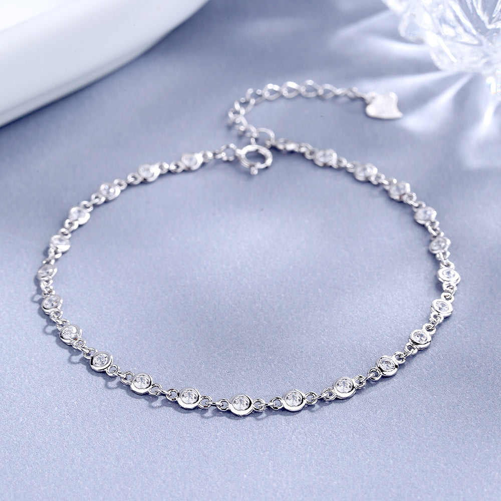 Sterling Silver Station Bracelet with crystals from Swarovski