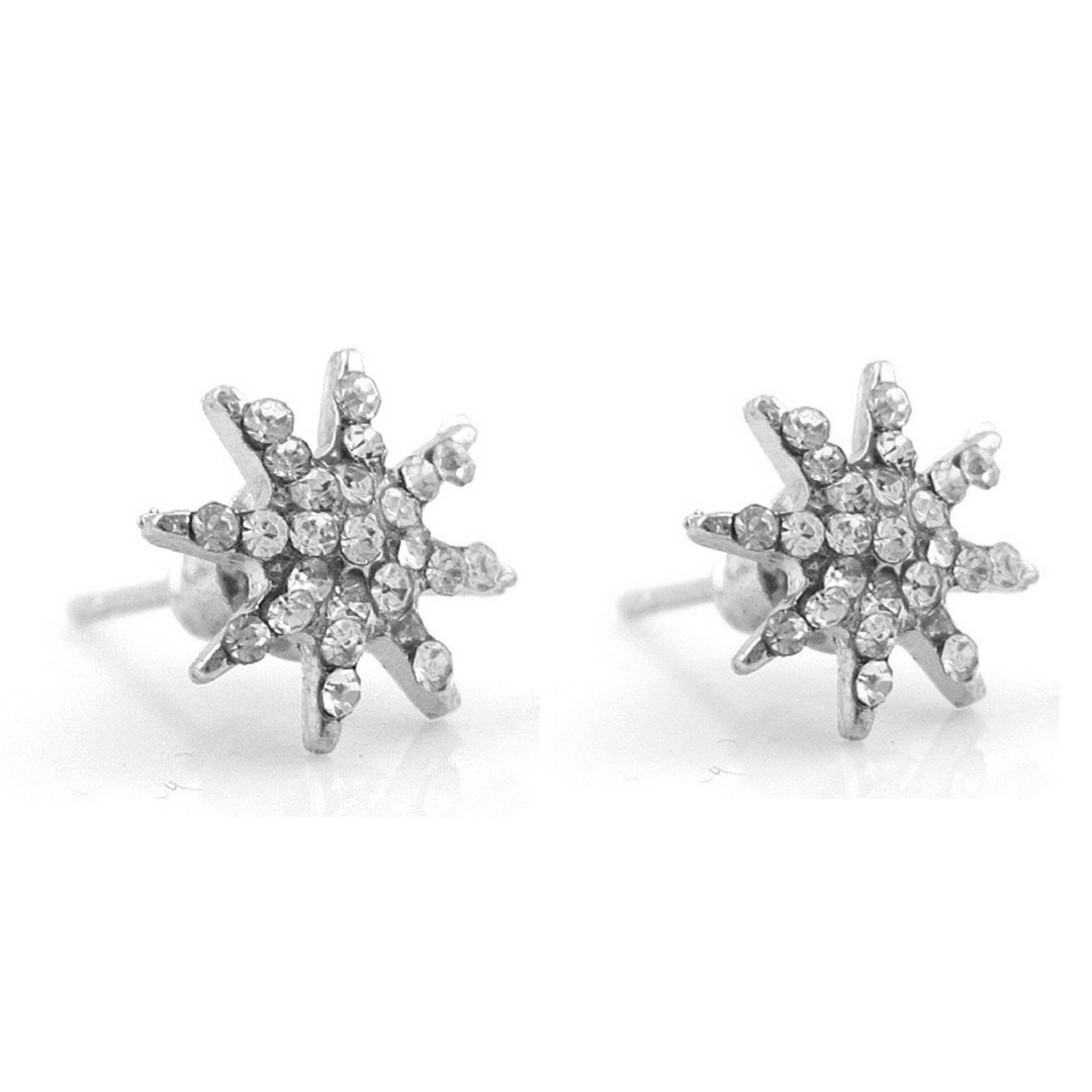 14K White Gold Swarovski Crystal Kids Earring