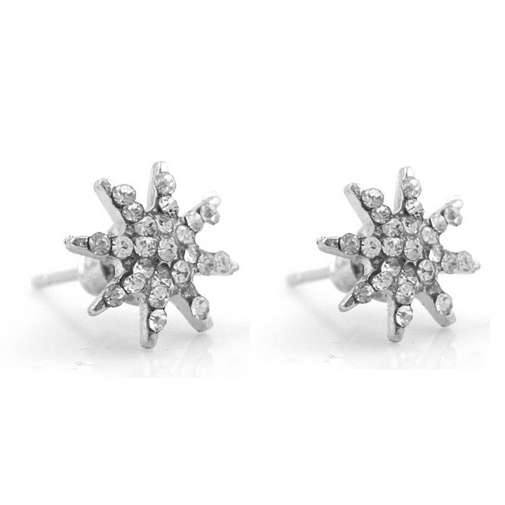 14K White Gold Swarovski Crystal Kids Earring