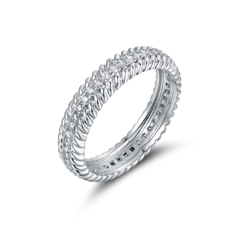 4 CTTW Silver-Tone Eternity Ring with crystals from Swarovski