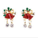 Swarovski Crystal Christmas Bells earrings in 14K Gold