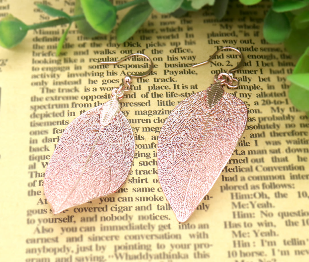 Handmade Natural Leaf Earrings