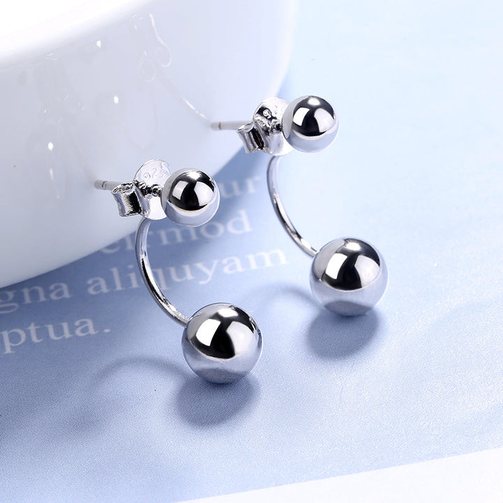 Sterling Silver Front to Back Ball Earrings