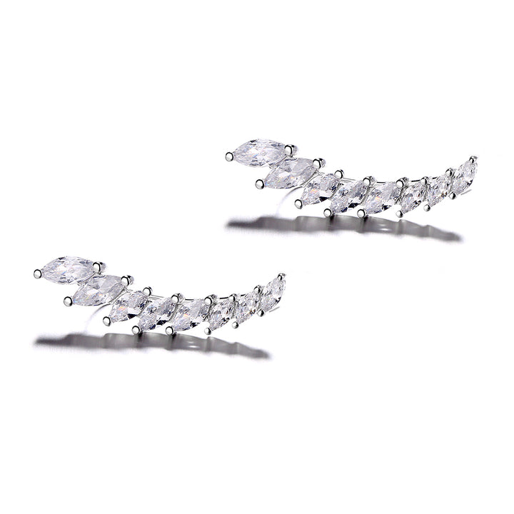 Marque Cut Swarovski Crystal Climber Crawler in 14K White Gold