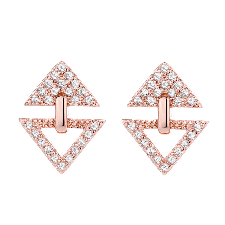 Sterling Silver Triangle Studs with Swarovski Crystals