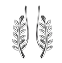 Sterling Silver High Polish Leaf Crawlers