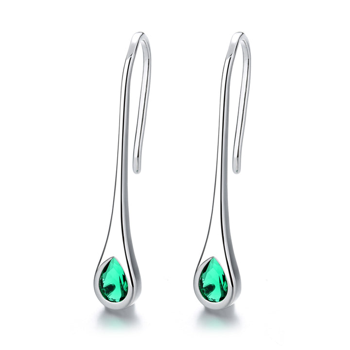 Sterling Silver Pull-through Earrings with Swarovski Crystals