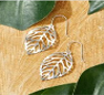 Sterling Silver Open Leaf Drop Earrings