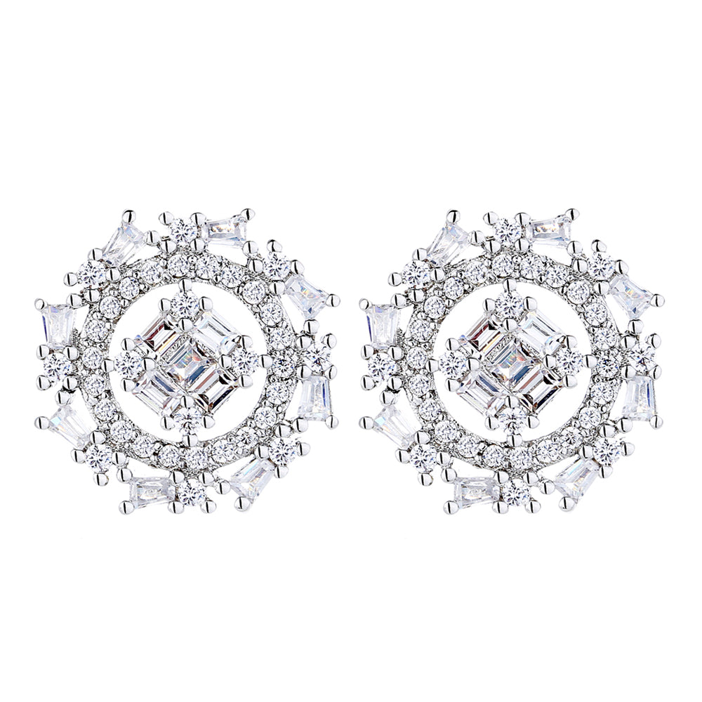 Sterling Silver Shooting Star Stud Earrings with Swarovski Crystals