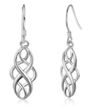 Sterling Silver Open Celtic-Design Drop Earrings
