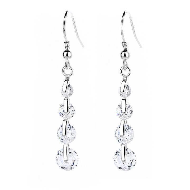 Sterling Silver Drop Earrings with Swarovski Crystal