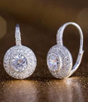 18K White Gold Lever-back Earrings with crystals from Swarovski