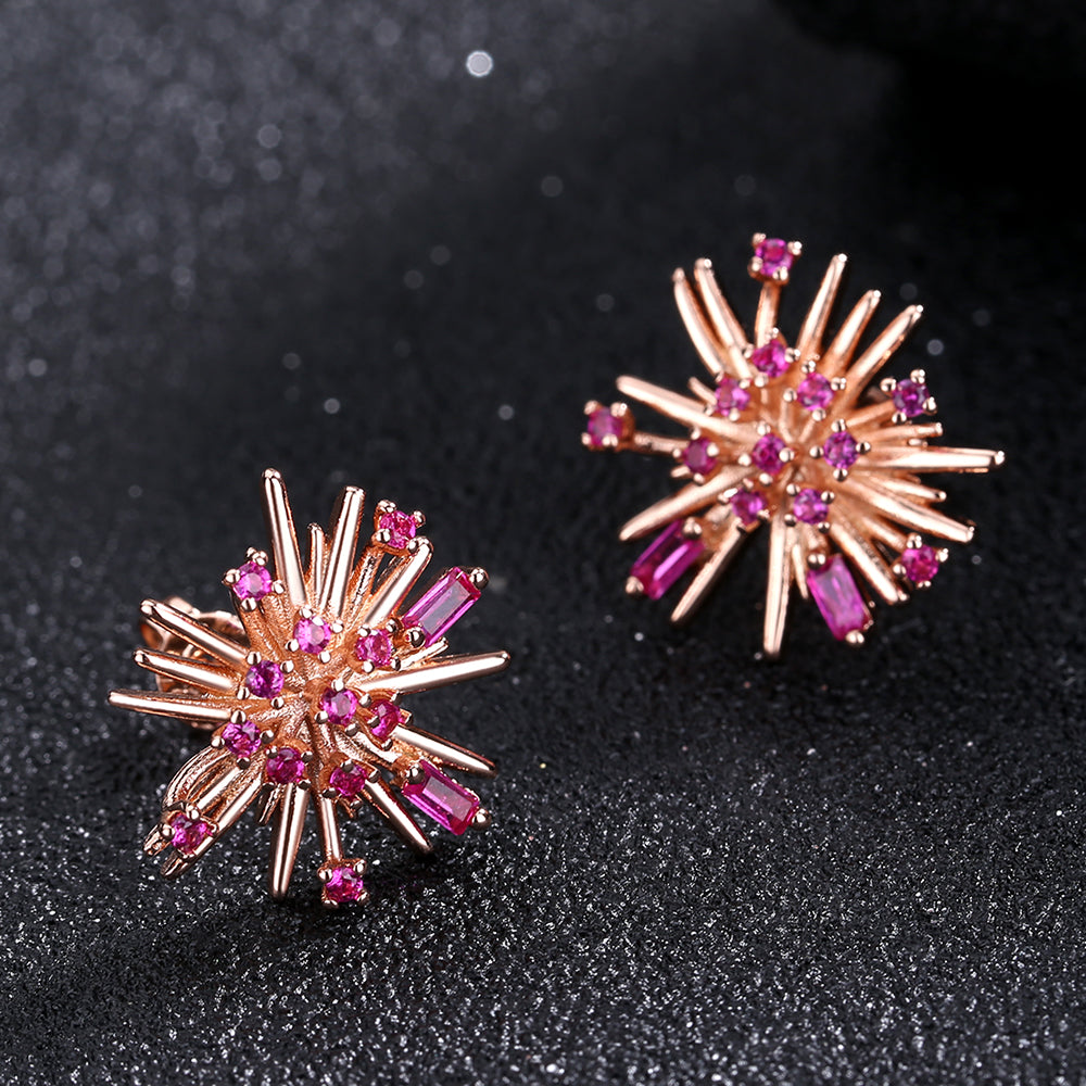 StarBurst Swarovski Crystal Stud Earring in 18K Gold or Rose Gold