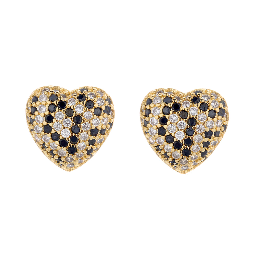 14K Gold Leopard Heart with Swarovski Crystals