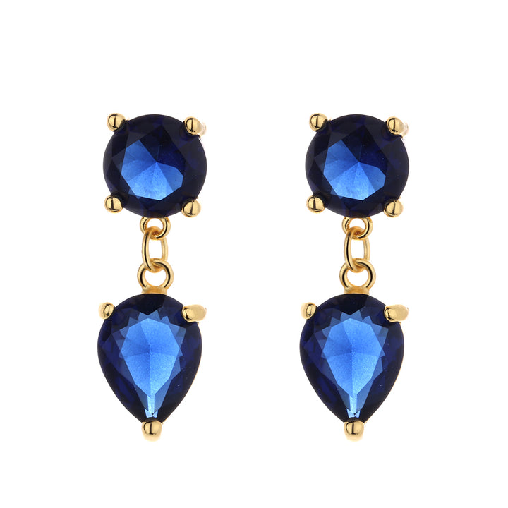 14K Gold Sapphire Drop Earrings