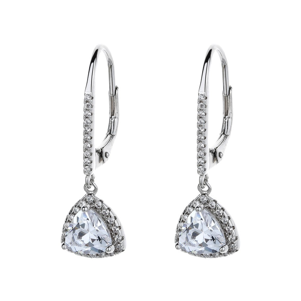 Sterling Silver Leverback Earrings with Swarovski Crystals