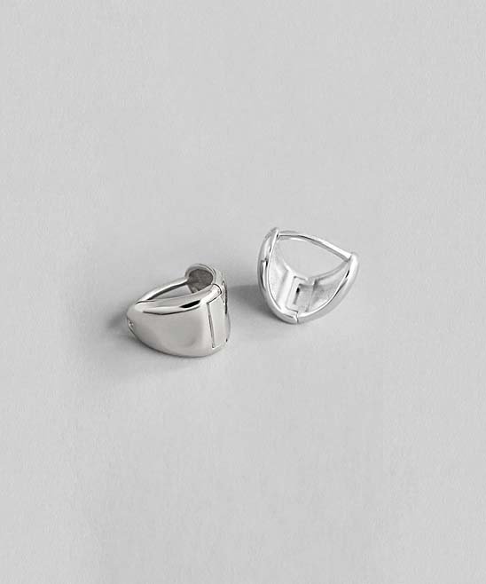 Sterling Silver Solid Huggie Earring