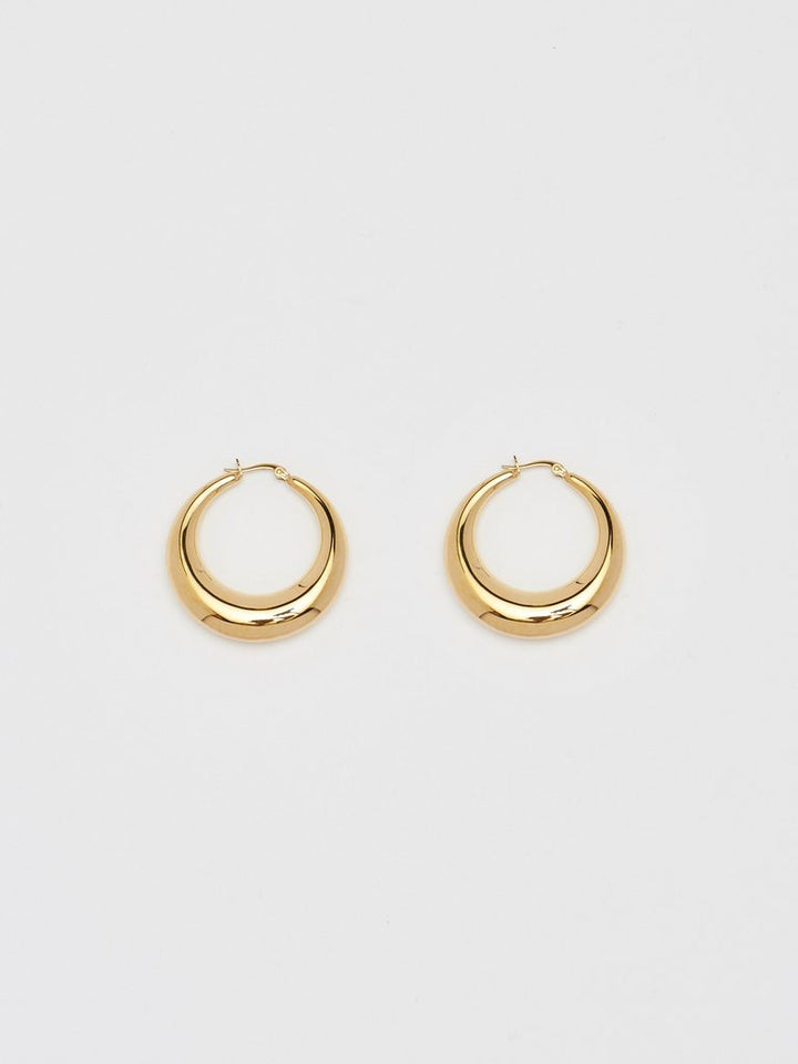 14K Gold Graduated Hoop Huggie Earring