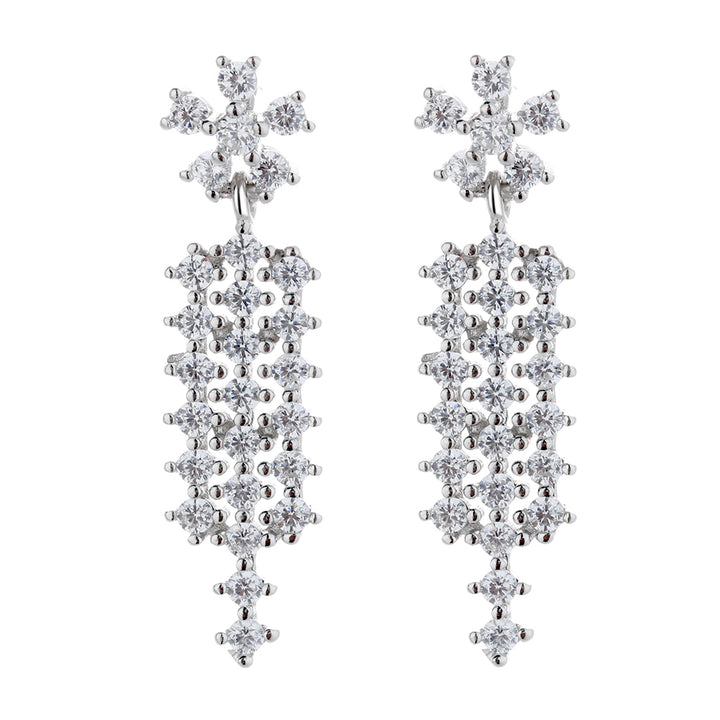 Sterling Silver Drop earring with crystals from Swarovski