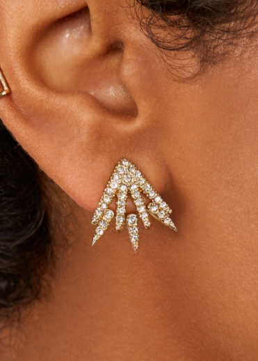 18K Gold Centauri Ear Jackets with crystals from Swarovski