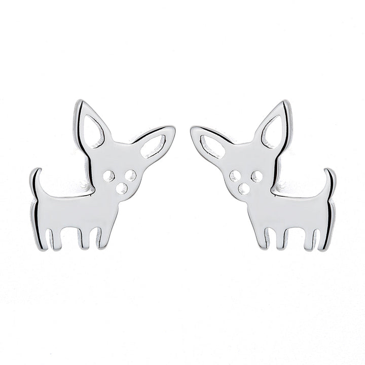 Sterling Silver Chihuahua Dog Earrings