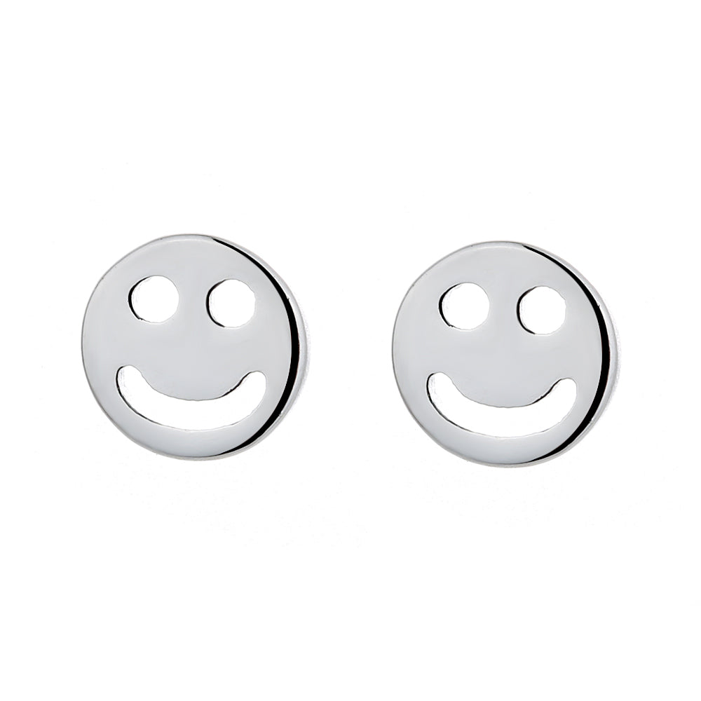 14K Gold or Sterling Silver Smiley Face Earring