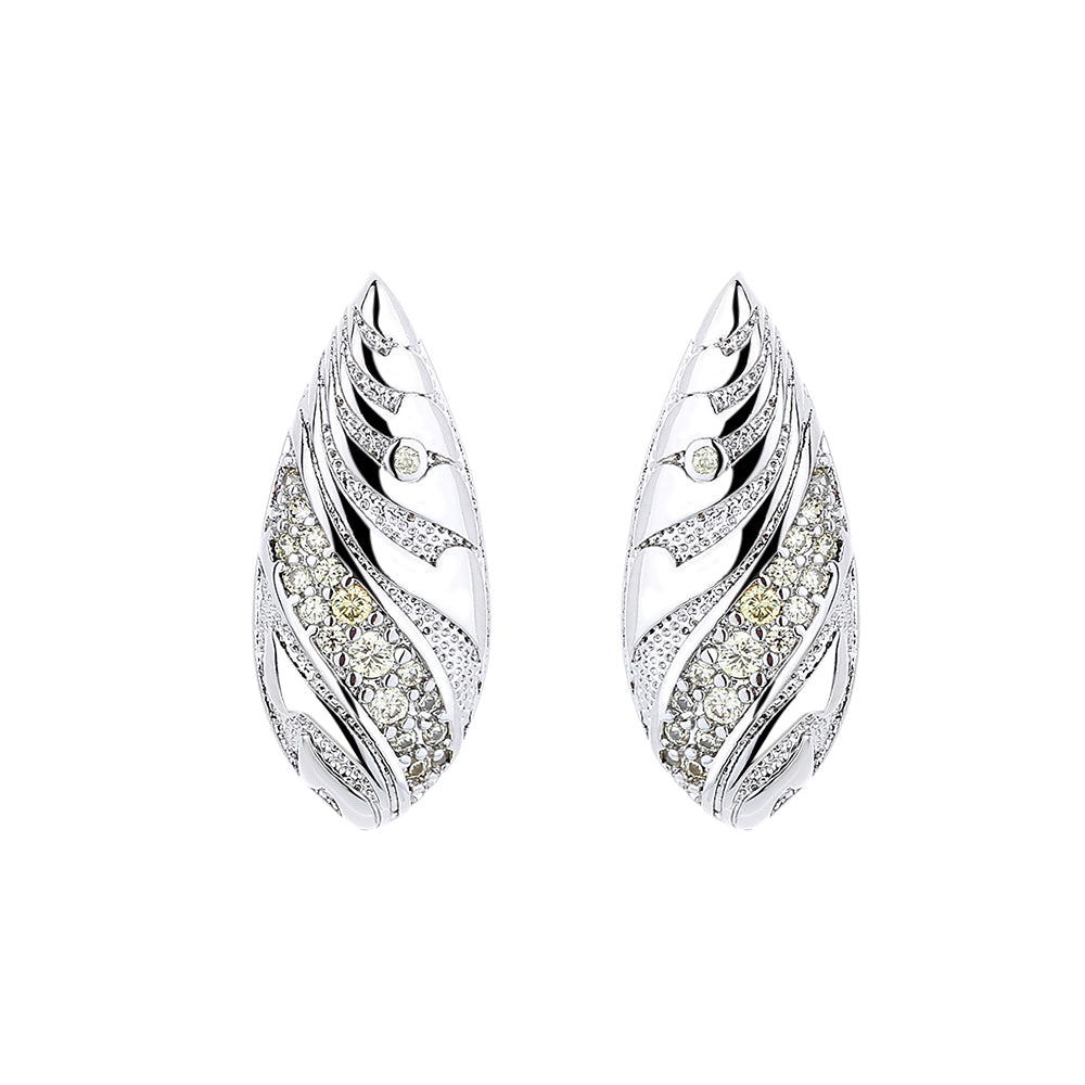 Bali Filigree Artisan Oval Drop Earrings with Citrine Gemstones