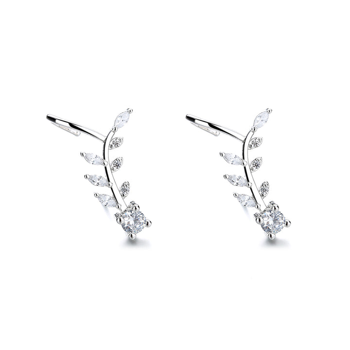 18K White Gold Cuff Climber Earring with crystals from Swarovski