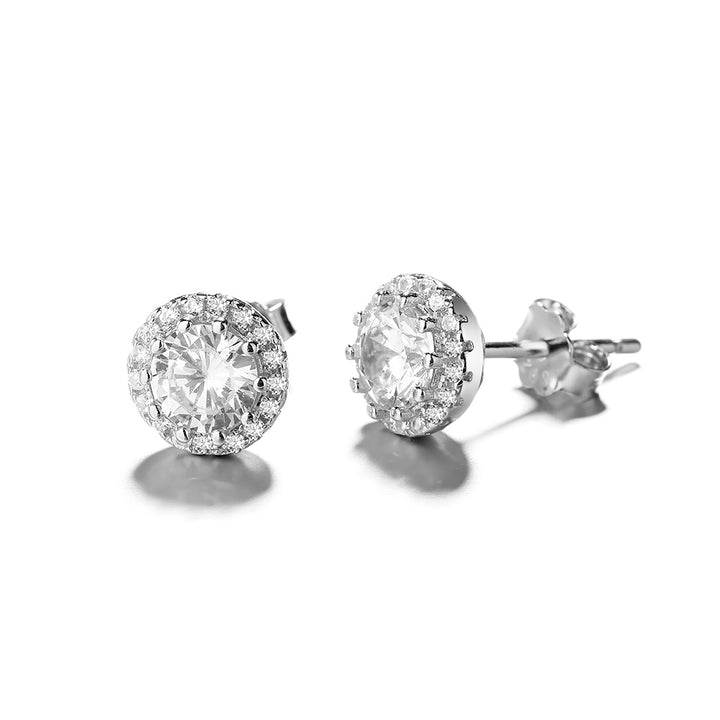 Sterling Silver Halo Stud with Crystals from Preciosa