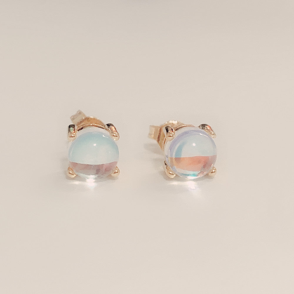 Sterling Silver and MoonvStone Stud Earrings