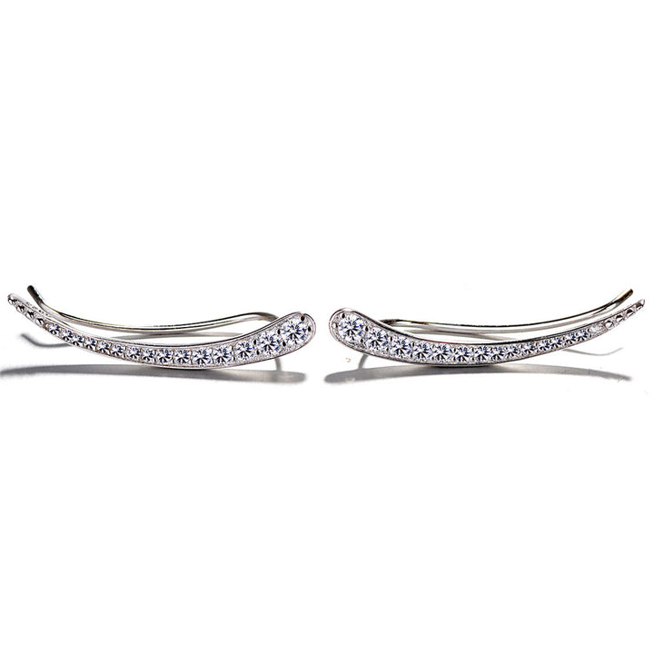 Sterling Silver Crystal Wave Climber Earring