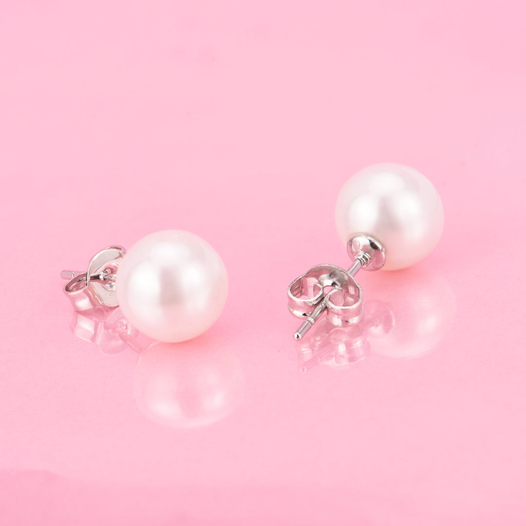 4.00 CTTW Sterling Silver Genuine Cultured Pearl Earring Set