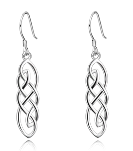 Sterling Silver Drop and Dangle Celtic Earrings