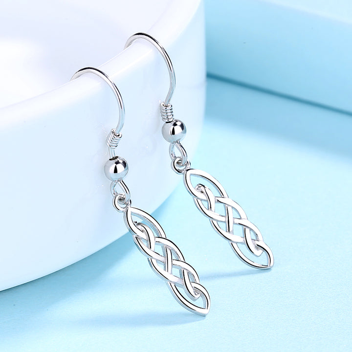 Sterling Silver Drop and Dangle Celtic Earrings
