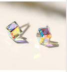 Swarovski Crystal Multi Color Cube Stud Earrings