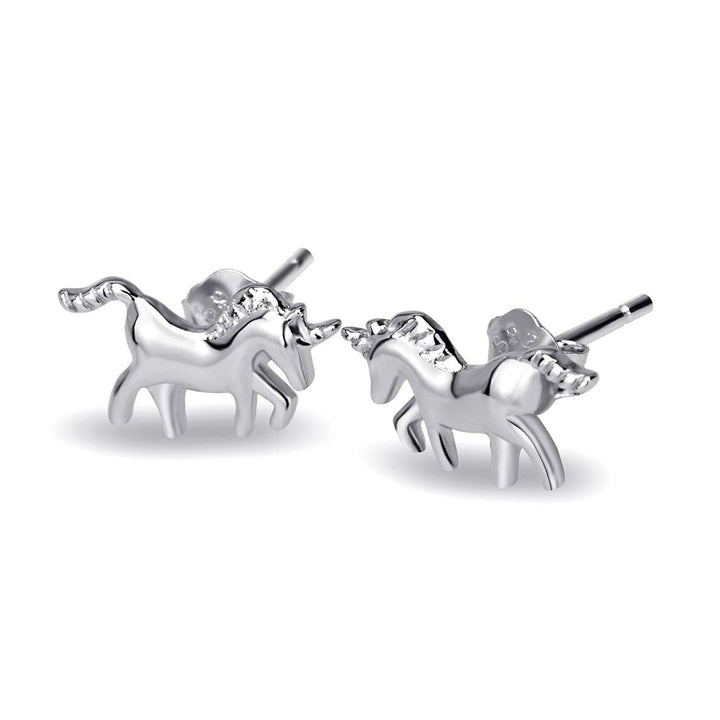 Sterling Silver Unicorn Stud Earrings