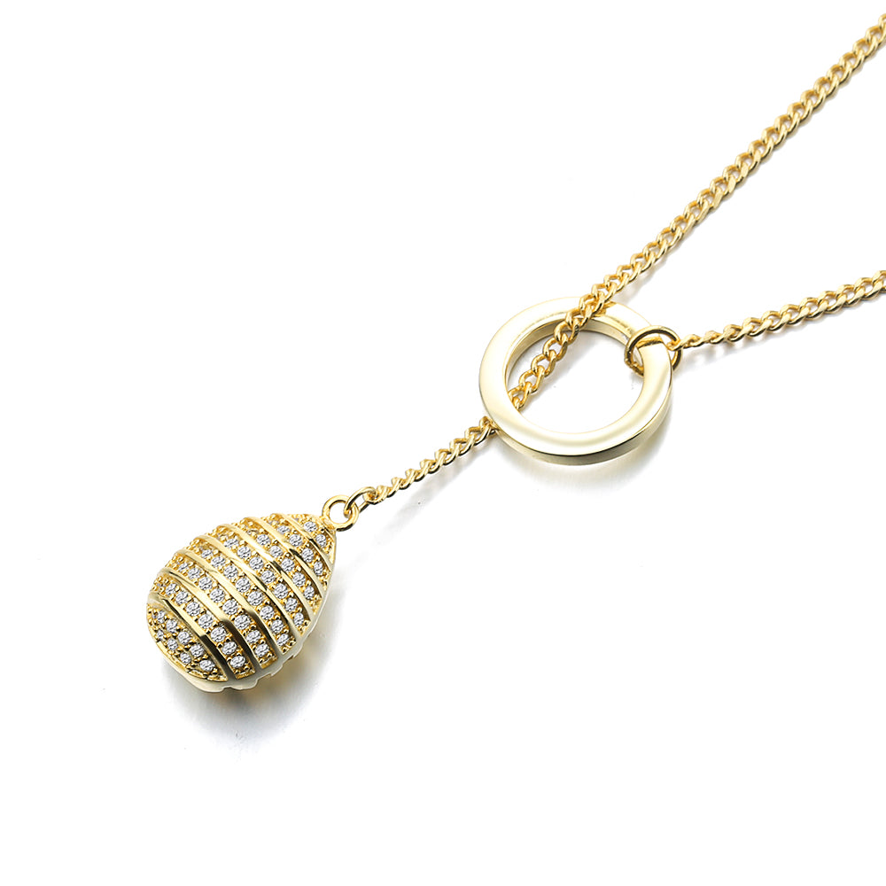 18K Gold Filled Lariat  Pendant Necklace