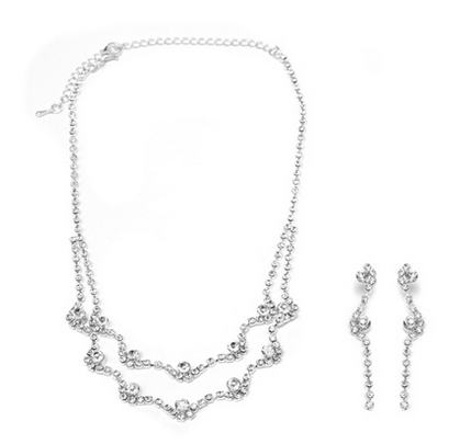 Earring-Bracelet and Crystal Statement Necklace Set