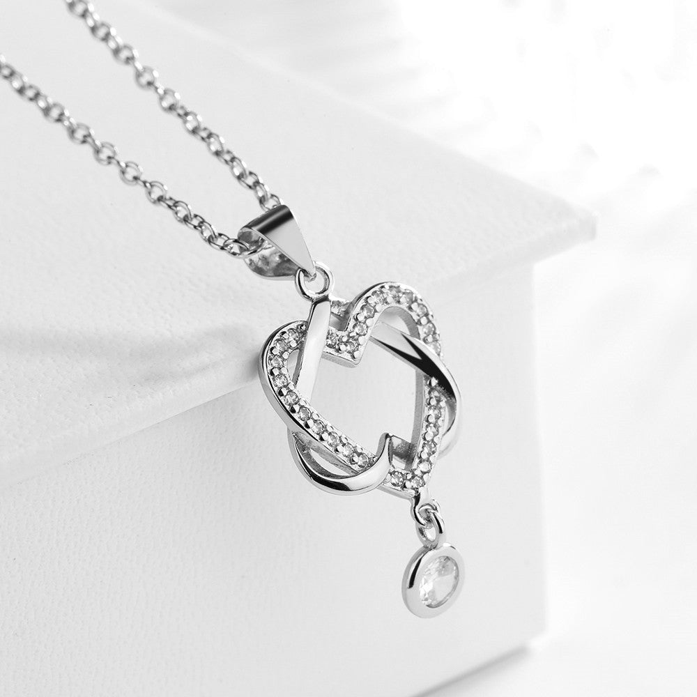 Sterling Silver Swarovski Crystal Heart Pendant Necklace